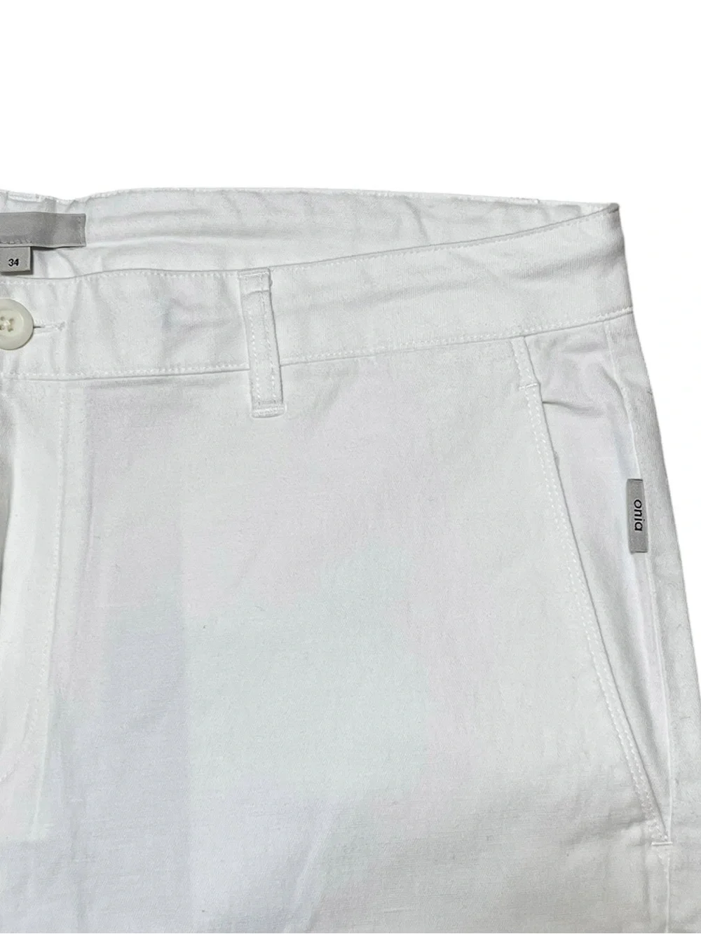 Onia Men’s Stretch Linen Blend Traveler Pant Trousers White Size 34 NWT